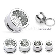 80 Pcs of Assorted Size 316L Surgical Steel Hollow Spider-Web Screw Fit Tunnel