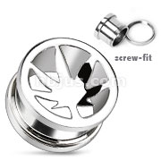 80 Pcs of Assorted Sizes of 316L Surgical Steel Pot Leaf Screw Fit Tunnel