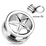 80 Pcs of Assorted Sizes of 316L Surgical Steel Punk Star Screw Fit Tunnel