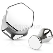 316L Surgical Steel Hexagonal Surface Saddle Plug