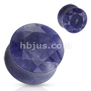Semi Precious Faceted Sodalite Saddle Flare Plug