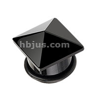60 Pcs Assorted Size Large Black Agate Semi Precious Stone Pyramid Top Single Flared Plug with O-Ring