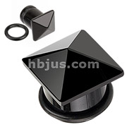 Black Agate Semi Precious Stone Pyramid Top Single Flared Plug with O-Ring