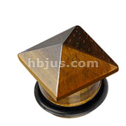 60 Pcs Assorted Size Large Tiger Eye Semi Precious Stone Pyramid Top Single Flared Plug with O-Ring