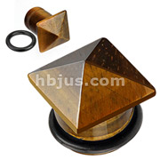 Tiger Eye Semi Precious Stone Pyramid Top Single Flared Plug with O-Ring