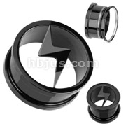 Blackline Titanium Anodized Screw-Fit with Lightning Bolt Logo Tunnel Plug