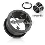 Black Titanium Anodized Gecko Screw Fit Tunnel