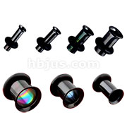 140 Pcs of Assorted Size Blackline Titanium Anodized Single Flare Tunnels with O-Ring (10ga to 00ga)