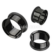 60 Pcs of X-Large Assorted Size Blackline Titanium Anodized Single Flare Tunnels with O-Ring