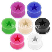 Ultra Flexible Silicone Double Flat Flared Hollow Star Plug