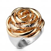 Stainless Steel Rose Gold IP Rose Frontal Ring