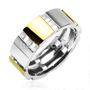 316L Surgical Stainless Steel Rings/IP Gold And Steel 