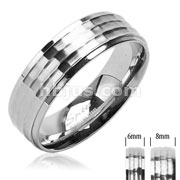316L Surgical Stainless Steel Spinner Rings/Faceted 