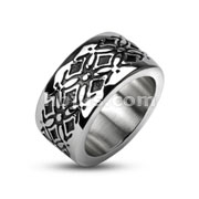 316L Stainless Steel Cross Dia Pattern Cast Band Ring
