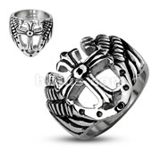 316L Stainless Steel Royal Cross Shield Band Ring