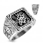 316L Stainless Steel Royal Empire Shield Cast Band Ring