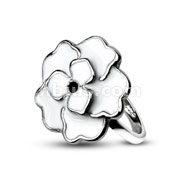 316L Stainless Steel Enamel  White Rose Ring