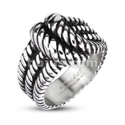 316L Stainless Steel Triple Deux Rope Knot Cast Ring