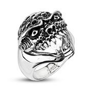 316L Stainless Steel Underwater Oni Demon Wide Cast Ring