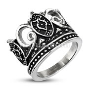 316L Stainless Steel Majestic Crown Cast Ring