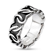 Stainless Steel Continuous Heart Link Knot Cast Ring
