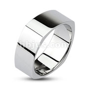316L Stainless Steel Mirror Polished Square Band Ring