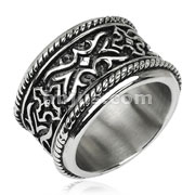 316L Stainless Steel Knight Armor Wide Ring