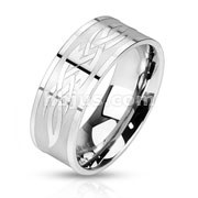 Stainless Steel Tribal Symbol Band Ring