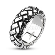 316L Stainless Steel Multi Weaved Cast Band Ring