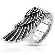 Stainless Steel Egyptian Wing Center Cast Ring