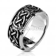 316L Stainless Steel Continuous Celtic Cast Band Ring