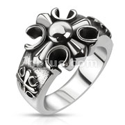 Stainless Steel Medieval Triple Celtic Cross Cast Ring