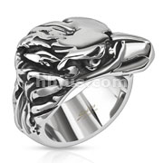 Stainless Steel Griffin Eagle Wide Cast Ring
