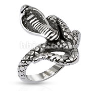 Stainless Steel Coiled Cobra Cast Ring