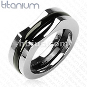 Solid Titanium with a Two Piece IP Black Ring