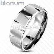 Solid Titanium with Faceted Edges Ring