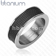 Solid Titanium with Black Screen Ring