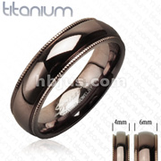 Solid Titanium with IP Coffee Gold Ring