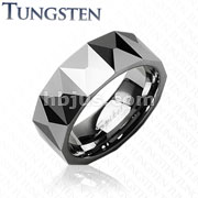 Tungsten Carbide Ring With Triagular Prism Design