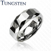 Tungsten Carbide Ring With Trapezoid Prism with Cutting Edges Design