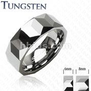 Tungsten Ring With Prism Design