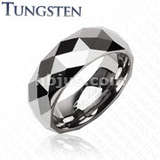 Tungsten Carbide Ring With Multi-Facelet Prism Design