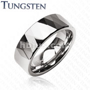 Tungsten Carbide Ring With Multi-Facelet Prism Design