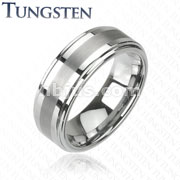 Tungsten Carbide Ring with Matte Finish Center