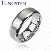 Tungsten Carbide Ring with Matte Finish Center 