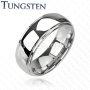Tungsten Carbide Shiny Finish 2 Tier  Band