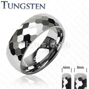 Tungsten Carbide Ring With Honey Comb Multi-Facelet Design