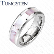 Tungsten Carbide M.O.P Inlay Band Ring