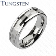 Tungsten Carbide Multi-Faceted Rectangle Cut Spinner Ring