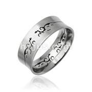 Men's 316L Tribal Carved Surgical Steel Ring